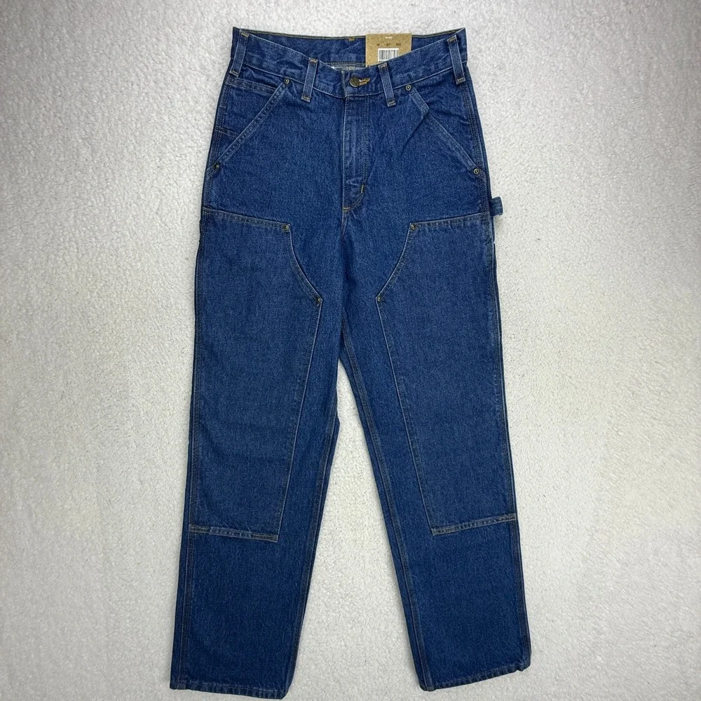 Carhartt Double Front Washed Logger Dungaree Jeans B73 DST Darkstone 28x34 NWT